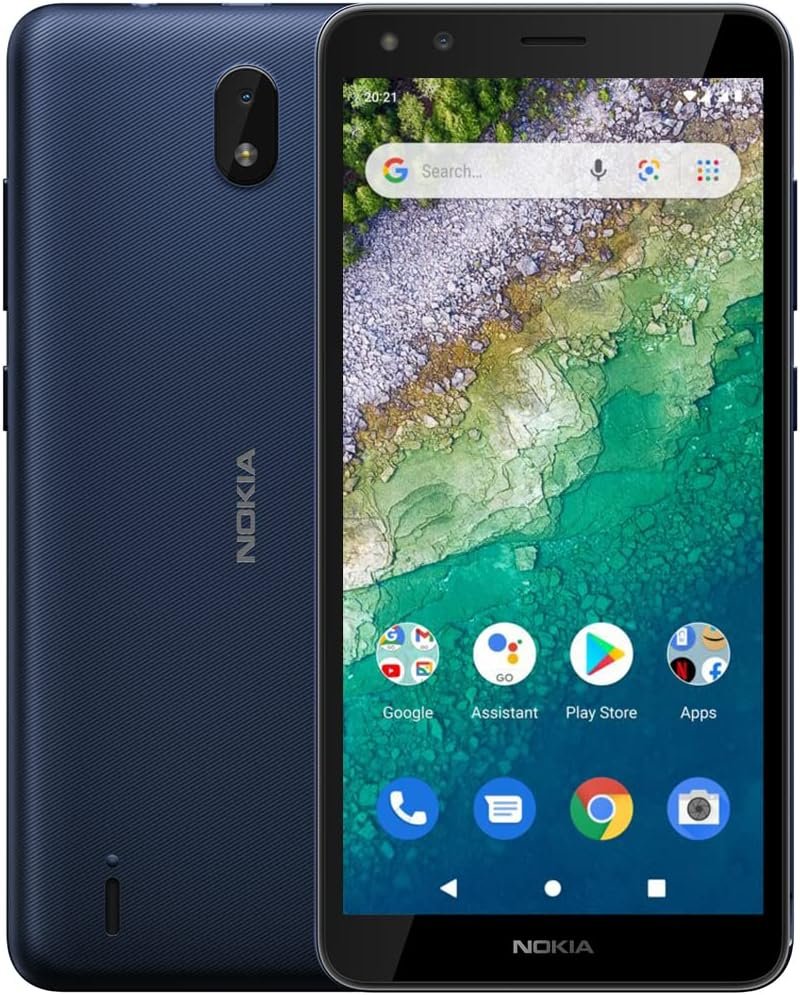 Nokia C01 Plus | Android 11 (Go Edition) | Unlocked Smartphone | 2-Day Battery | 1/32GB | 6.52-Inch Screen | Dark Blue